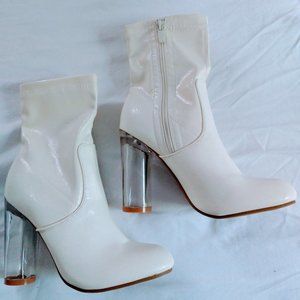 Faux Leather Ankle Boots